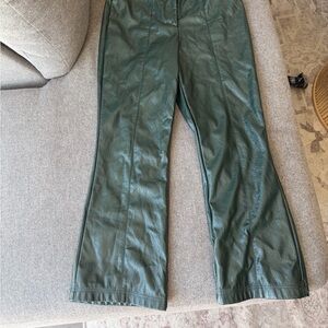 7 For All Mankind Dark Green Faux Leather Pants